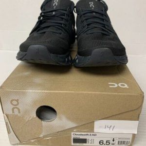 -141K On Cloud, Cloudswift 3 AD, All Black, Womens Running Shoes-US 6.5 Womens